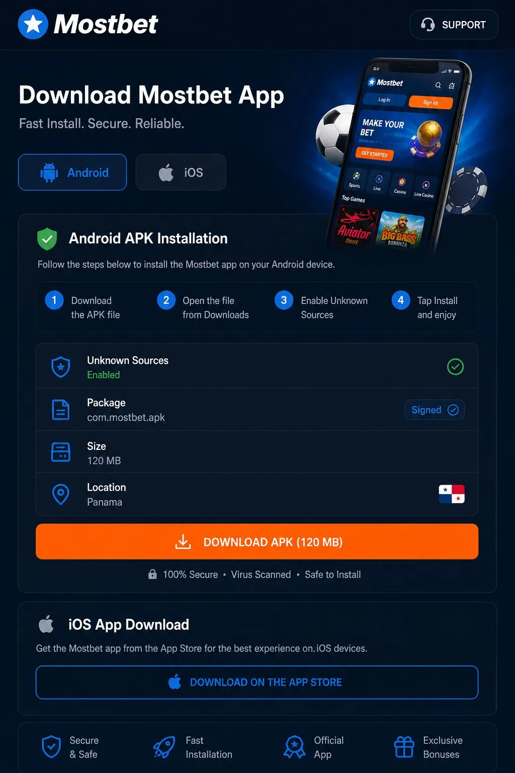Mostbet APK: installing on Android with the Mostbet app